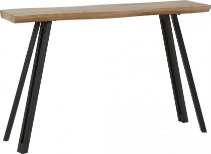 Quebec Wave Edge Console Table - Medium Oak Effect/Black