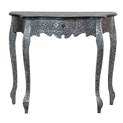 Antique Silver Embossed Small Hall Table