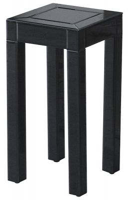 The Small Black Mirrored Glass Pedestal Table