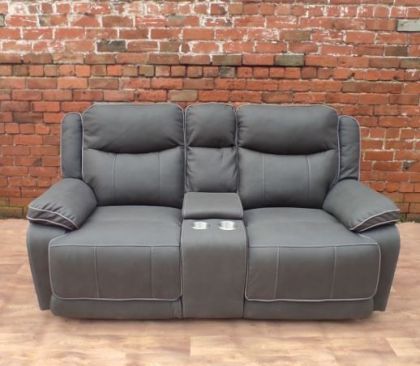 Brody Fabric Recliner Suite with Cupholder 2+2 - Dark Grey Ash