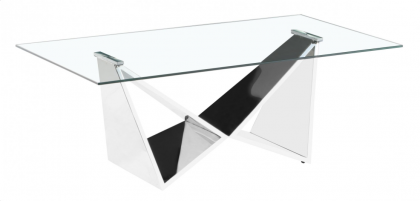 Konya Clear Glass Coffee Table - Silver