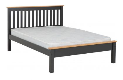 Monaco Double 4ft 6in Bed Low Foot End - Grey/Oak Effect