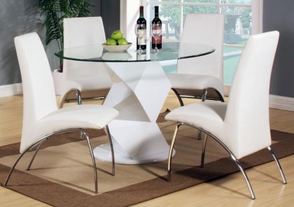 Rowley White High Gloss Dining Set with 4 Chairs All Questions