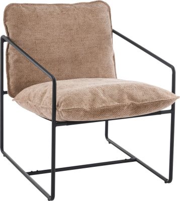 Tivoli Fabric Occasional Chair - Black Metal/Champagne 