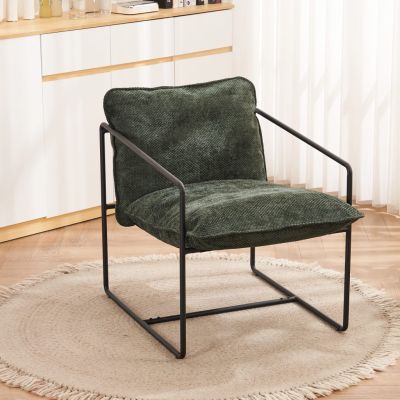 Tivoli Fabric Occasional Chair - Black Metal/Green 