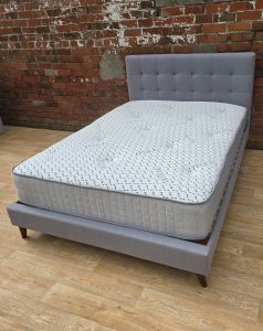 Charlotte Fabric Double Bed 4ft 6in - Grey 