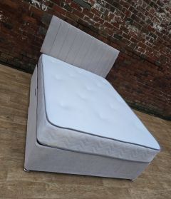 Dolce Fabric King Size Divan Set 5ft Naples Cream - (Divan Base + HeadBoard + Mattress)