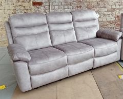 Byrne Fabric Recliner 3 Seater - Silver