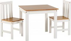 Ludlow 1+2 Dining Set - White / Oak Lacquer