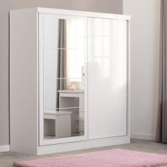 Nevada 2 Door Sliding Wardrobe - White Gloss Sliderobes