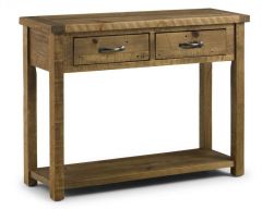 Aspen Console Table with 2 Drawers - Rough Sawn Pine