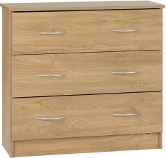 Bellingham 3 Drawer Chest - Oak Effect Veneer