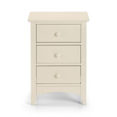 Cameo 3 Drawer Bedside Chest -  Stone White