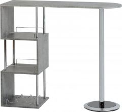 Charisma Home Bar Table - Concrete Effect / Chrome