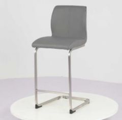 Harry PU Bar Stool - Grey (Sold in 2s)