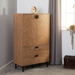 Leon 2 Door 2 Drawer Cabinet - Medium Oak Effect