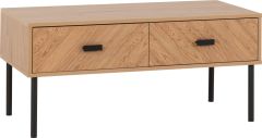 Leon 2 Drawer Coffee Table - Medium Oak Effect