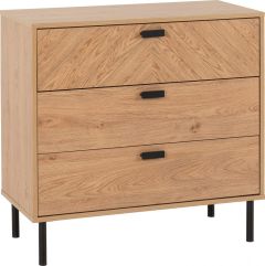 Leon 3 Drawer Chest - Medium Oak Effect