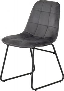 Lukas Fabric Chair - Grey Velvet (SOLD AS 2)
