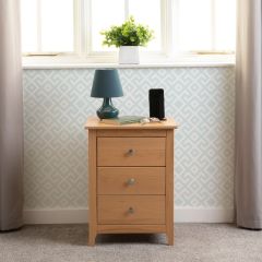 Oslo 3 Drawer Bedside - Antique Pine