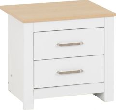 Portland 2 Drawer Bedside - White/Oak Effect