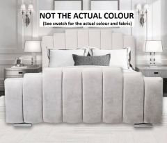 Salamanca Fabric King Size Bed 5ft - Plush Light Silver