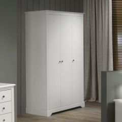 STRATFORD 3 DOOR WARDROBE - WHITE