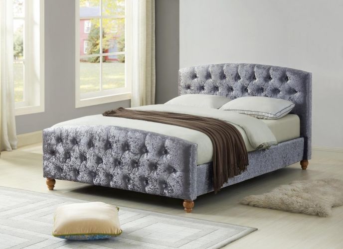 Crushed velvet deals king bed