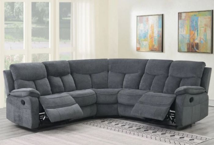 Farah Fabric Recliner Corner Sofa 2c2 - Dark Grey